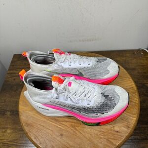 Nike ZoomX Vaporfly Next% 2 White Pink Neon Shoes DJ5456-100 Women's Size 9